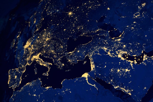 Europe at night. 