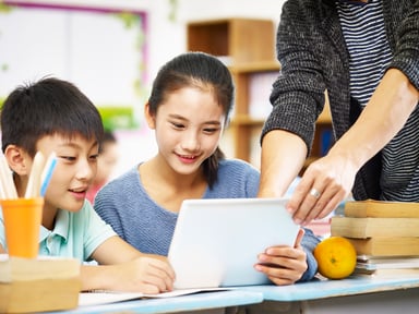 asian students in class