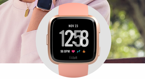 A Fitbit smartwatch.