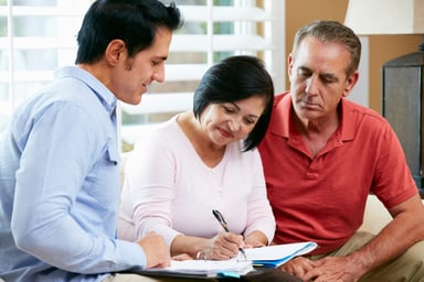Couple with financial advisor