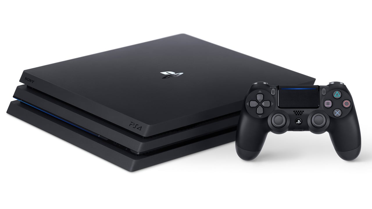 A PlayStation 4 Pro gaming console.
