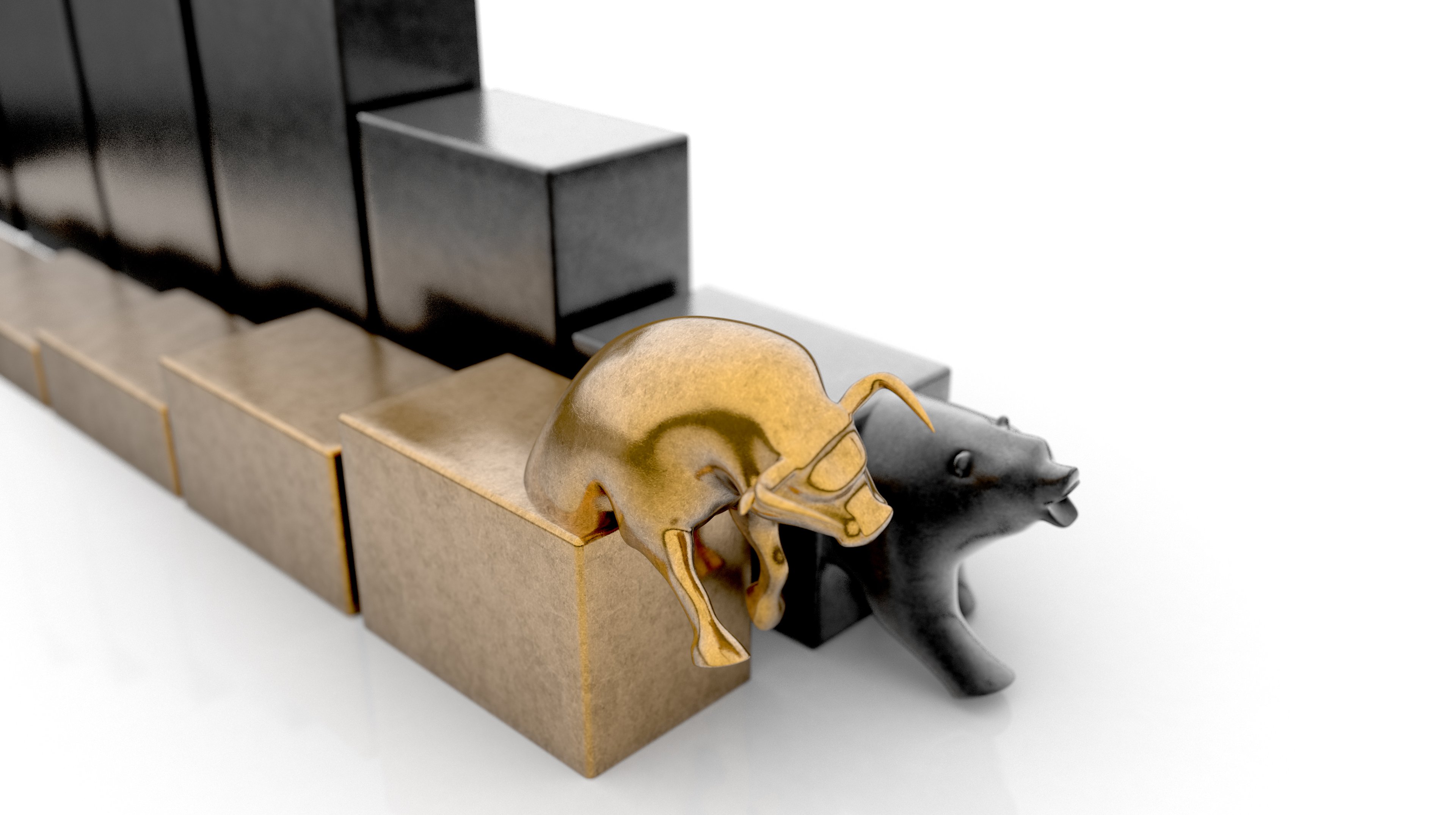 A bull and a bear figurine.