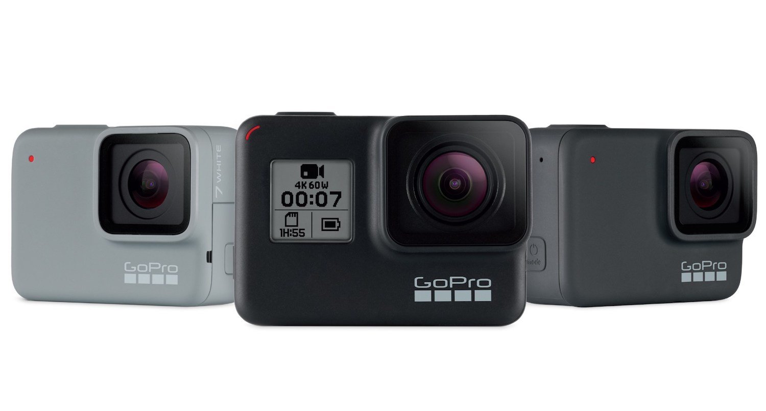 Image of three GoPro HERO7 cameras.