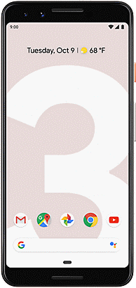 The Pixel 3 displayed in black.