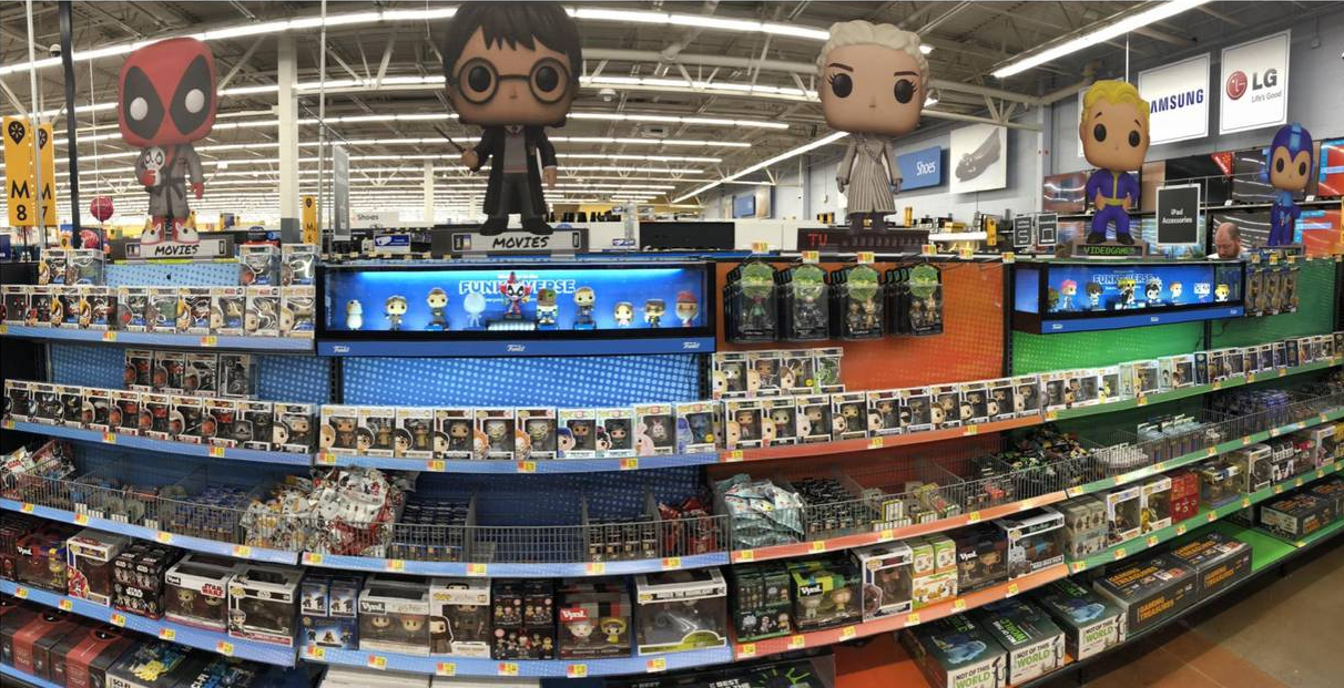 New expanded display of Funko products in a WalMart store.