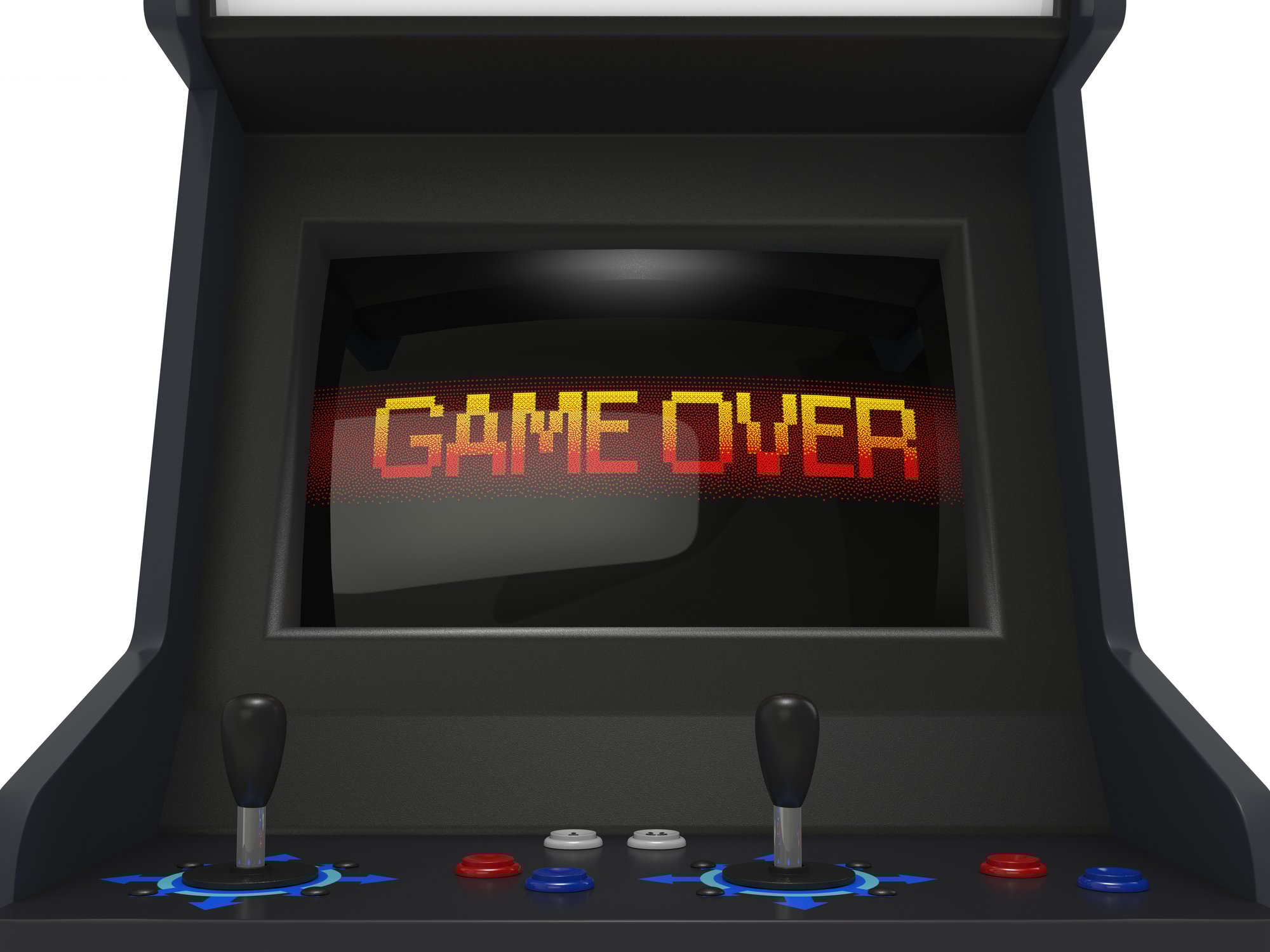 Arcade console displaying "GAME OVER"