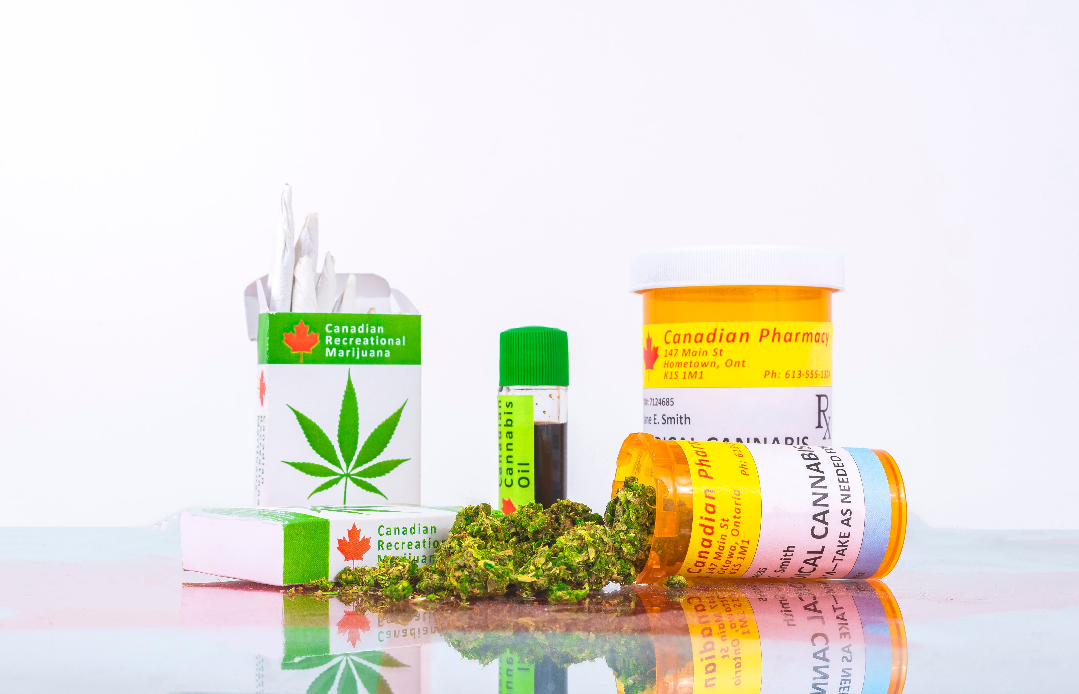 Various packaging supplies used for marijuana products.