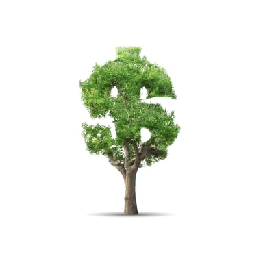 Green Tree Shaped as Dollar Sign