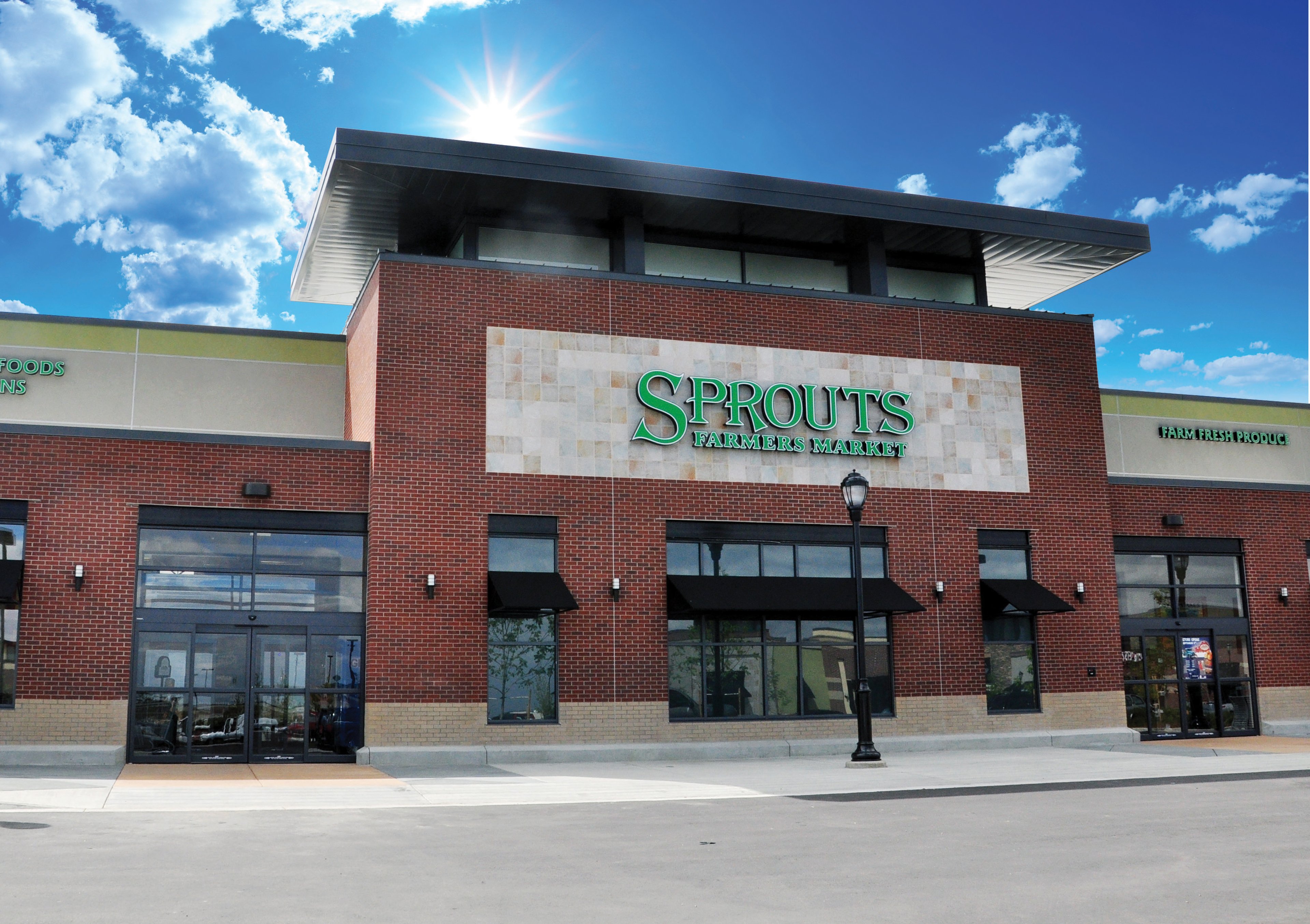 The exterior of a Sprouts supermarket.