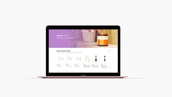 A screenshot on a laptop of the Eaze Wellness website.