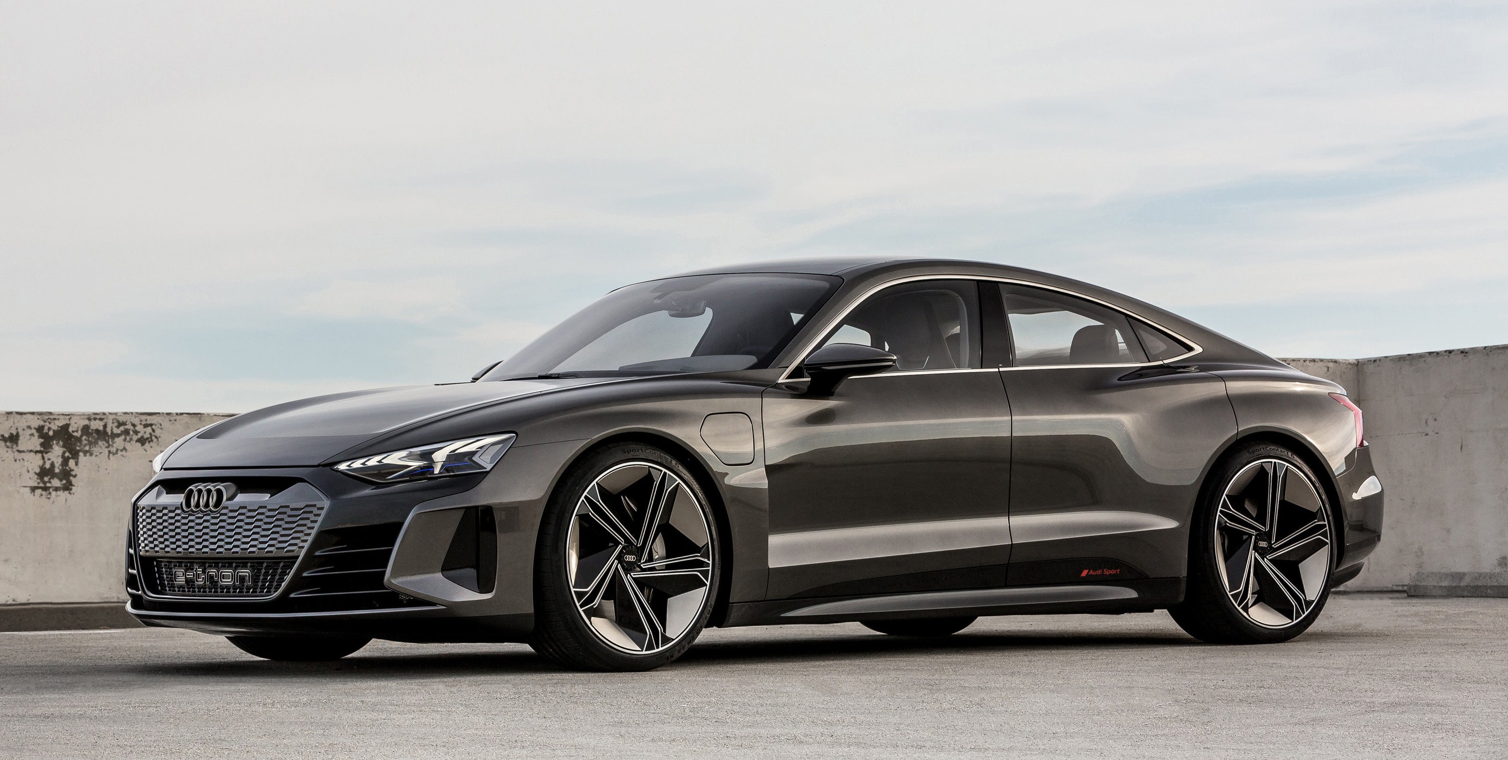 The Audi e-tron GT concept, a low-slung coupe similar to Audi's A7.