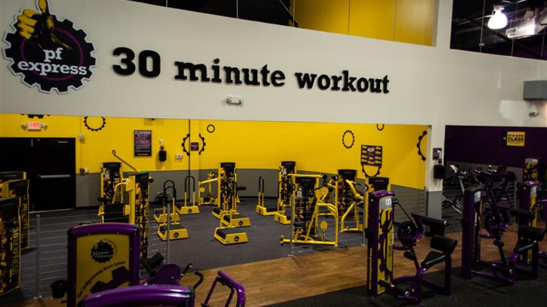 The inside of a Planet Fitness gym