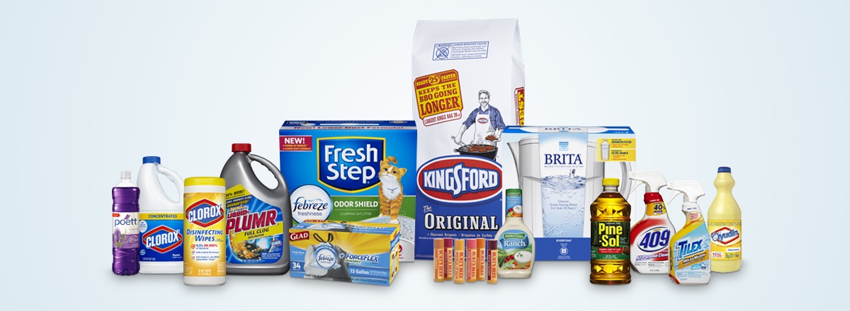 A lineup of Clorox products.