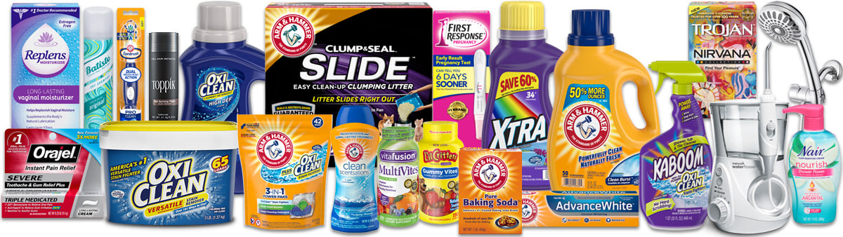 A selection of Church and Dwight brands