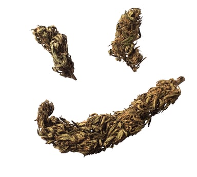 Marijuana forming a smile