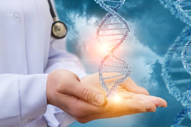 DNA in hands of doctor
