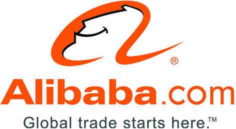 Alibaba's corporate logo, featuring a cartoon-style smiling genie in a lowercase letter A.
