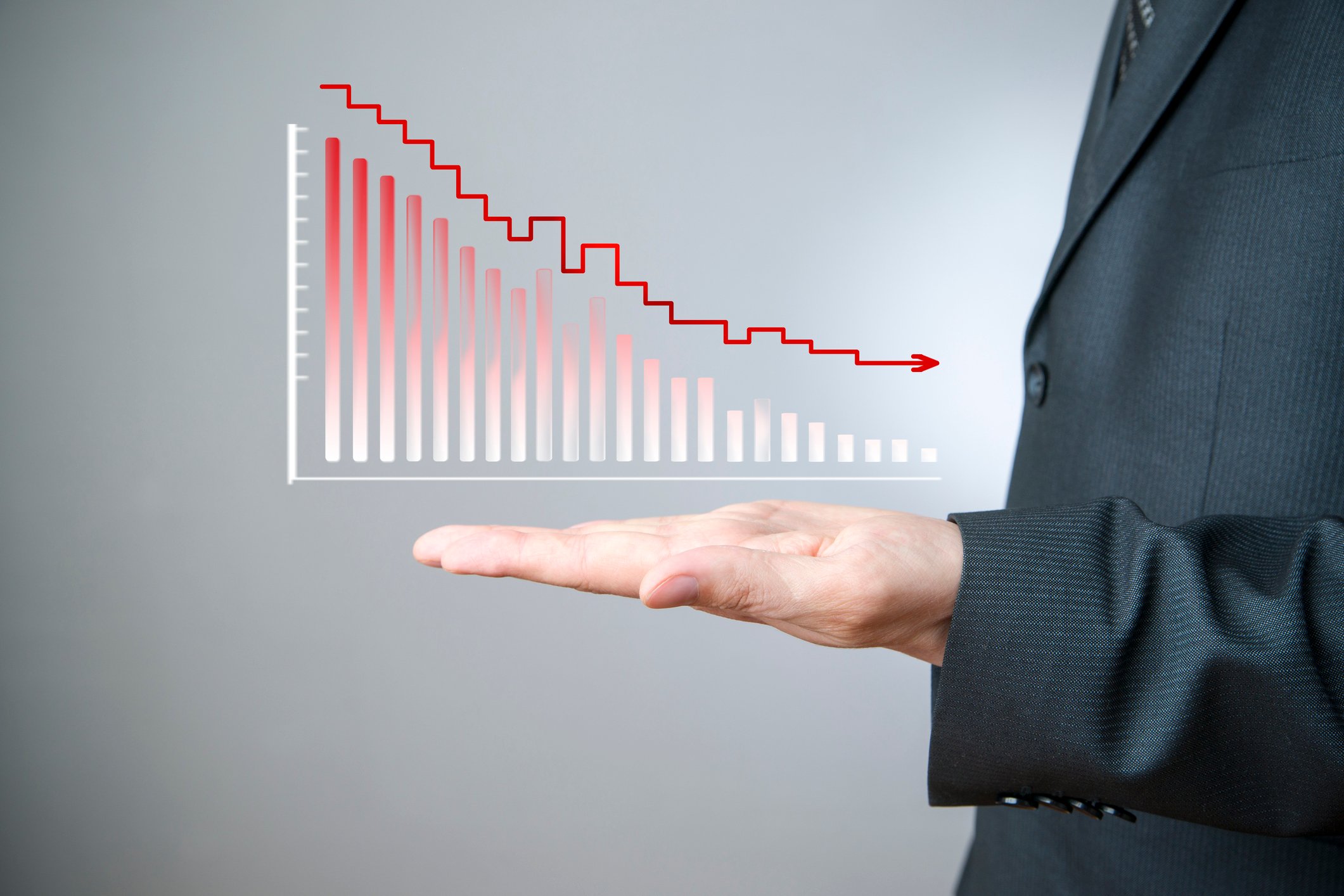 stock bar chart down