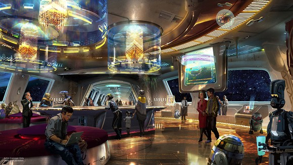 An artists concept of the the Star Wars-themed hotel.