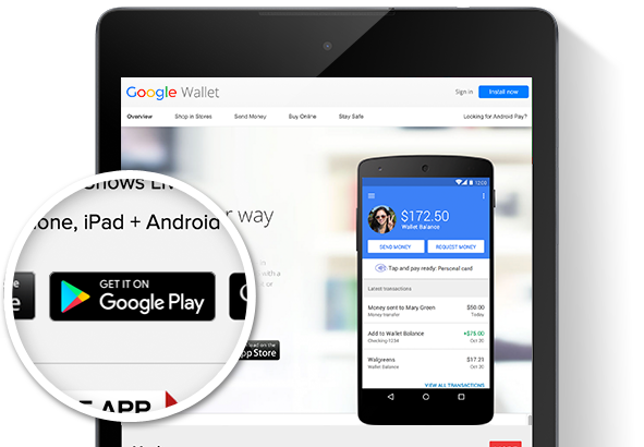 Google Pay option on Google Wallet on different apps.
