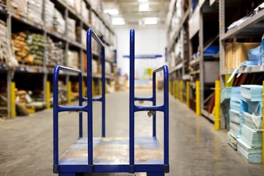 cart in home renovation aisle