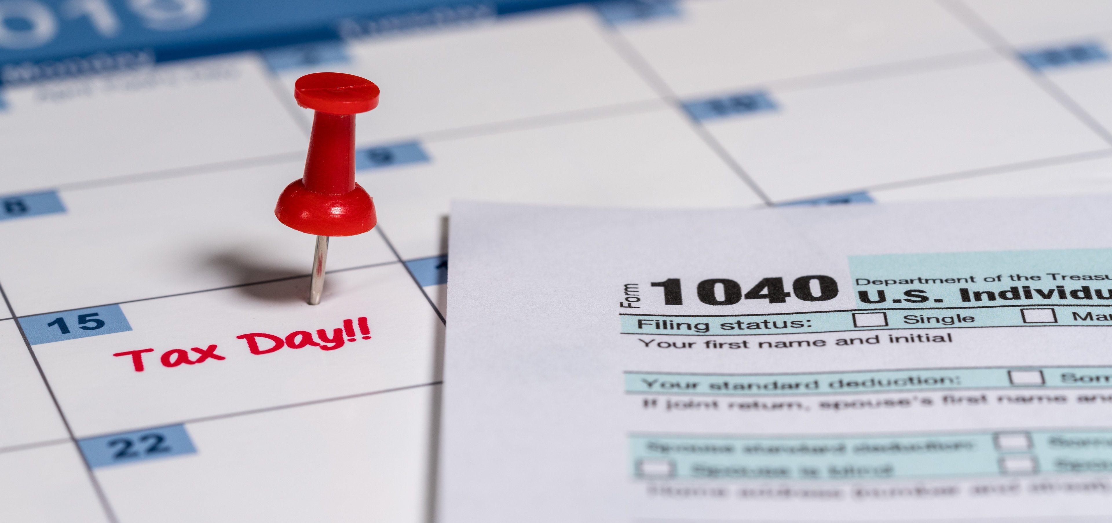 Tax day on a calendar