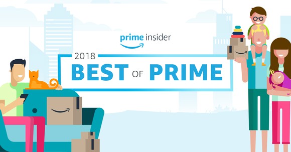 A banner image that says "Prime Insider: 2018 Best of Prime," with caricatures of single and family customers.