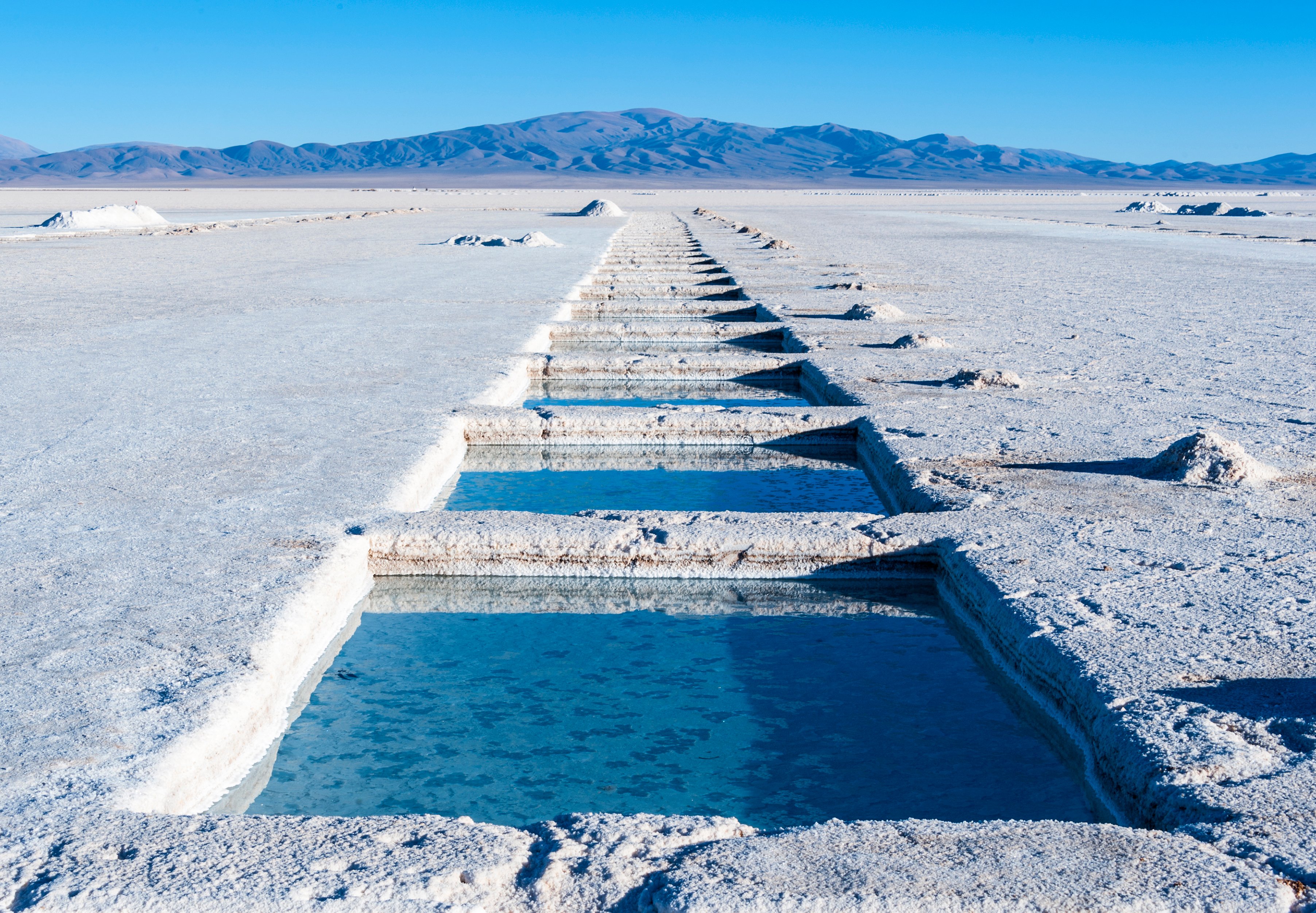 Lithium evaporation pond.