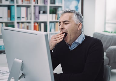 Man yawning