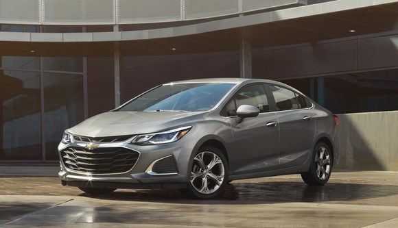 A gray Chevrolet Cruze, a compact sedan.