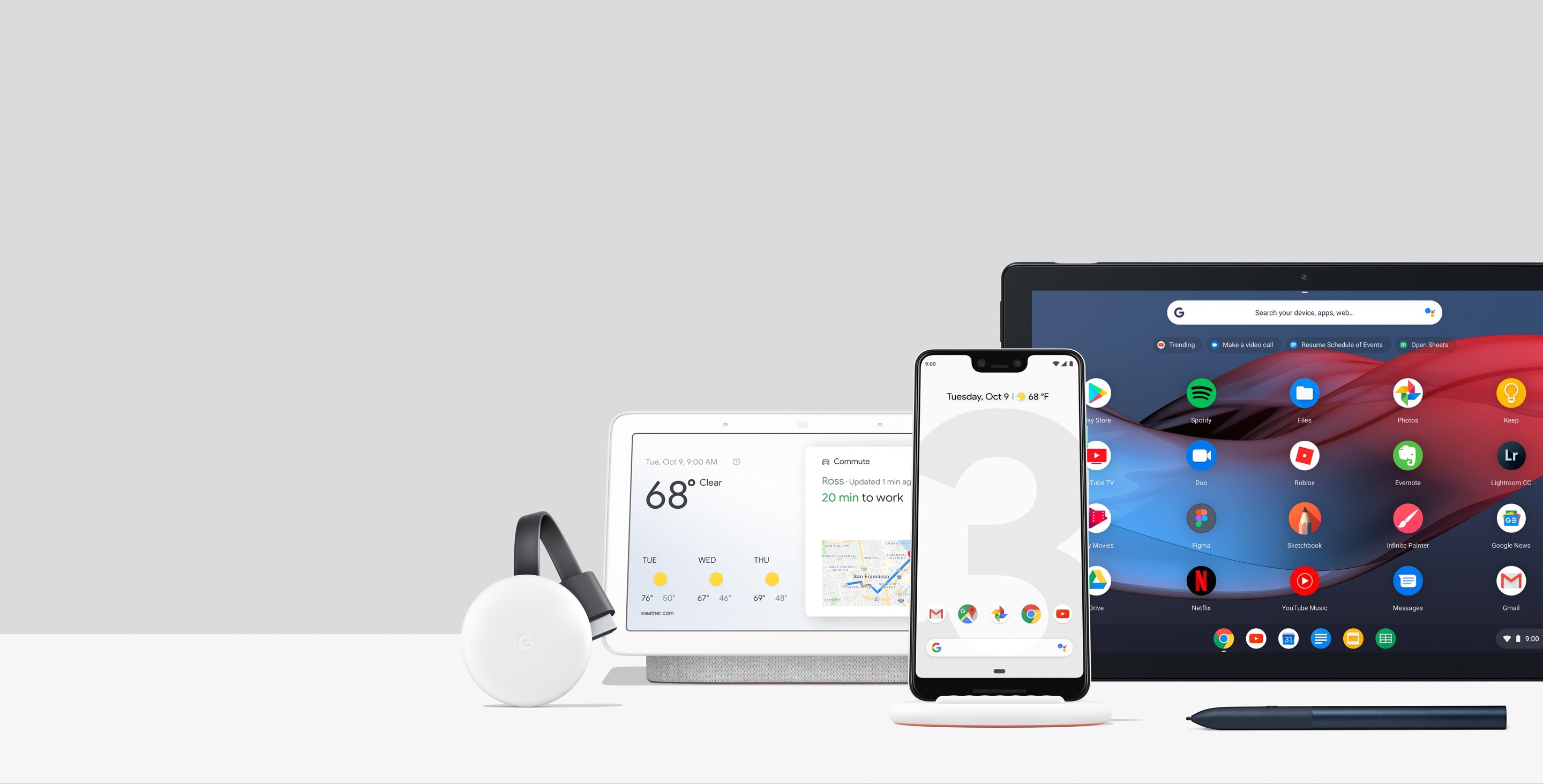 Various Google devices