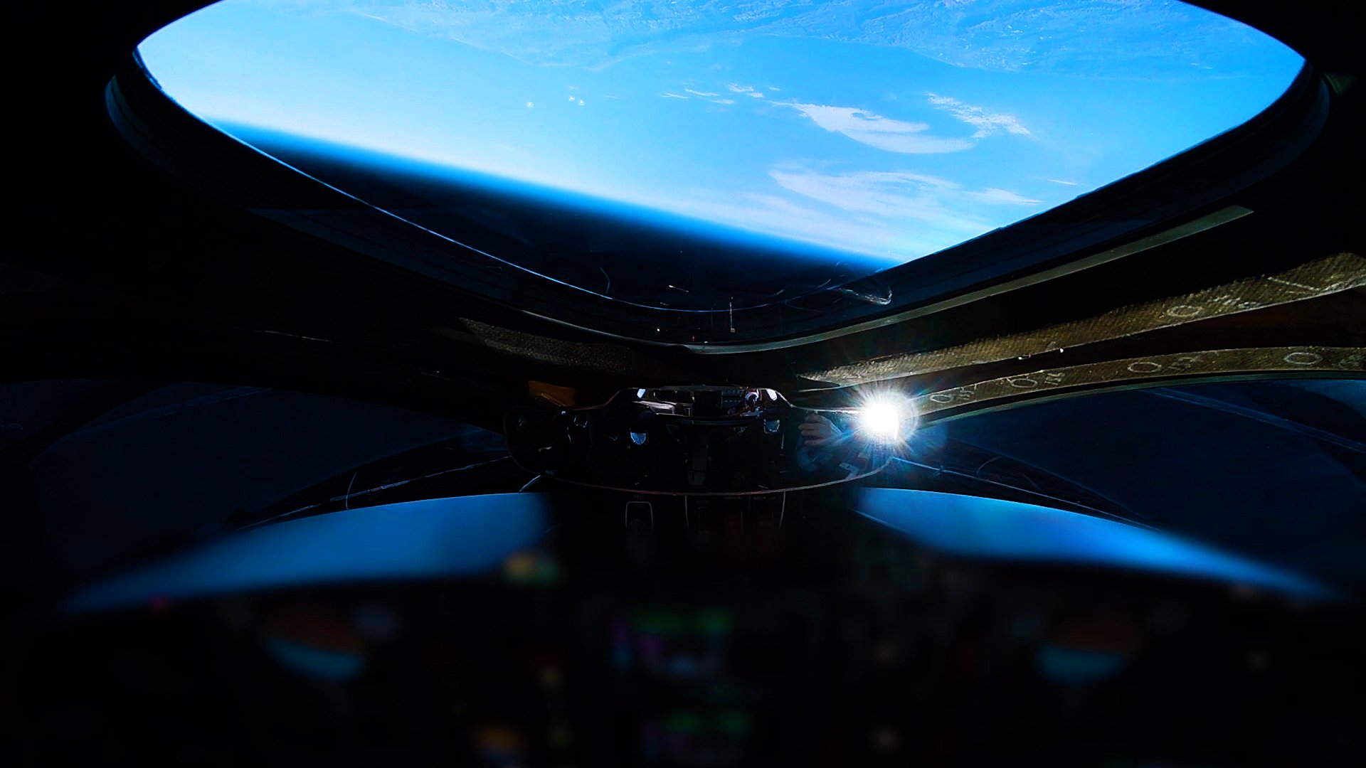 View of Earth from orbiting SpaceShipTwo