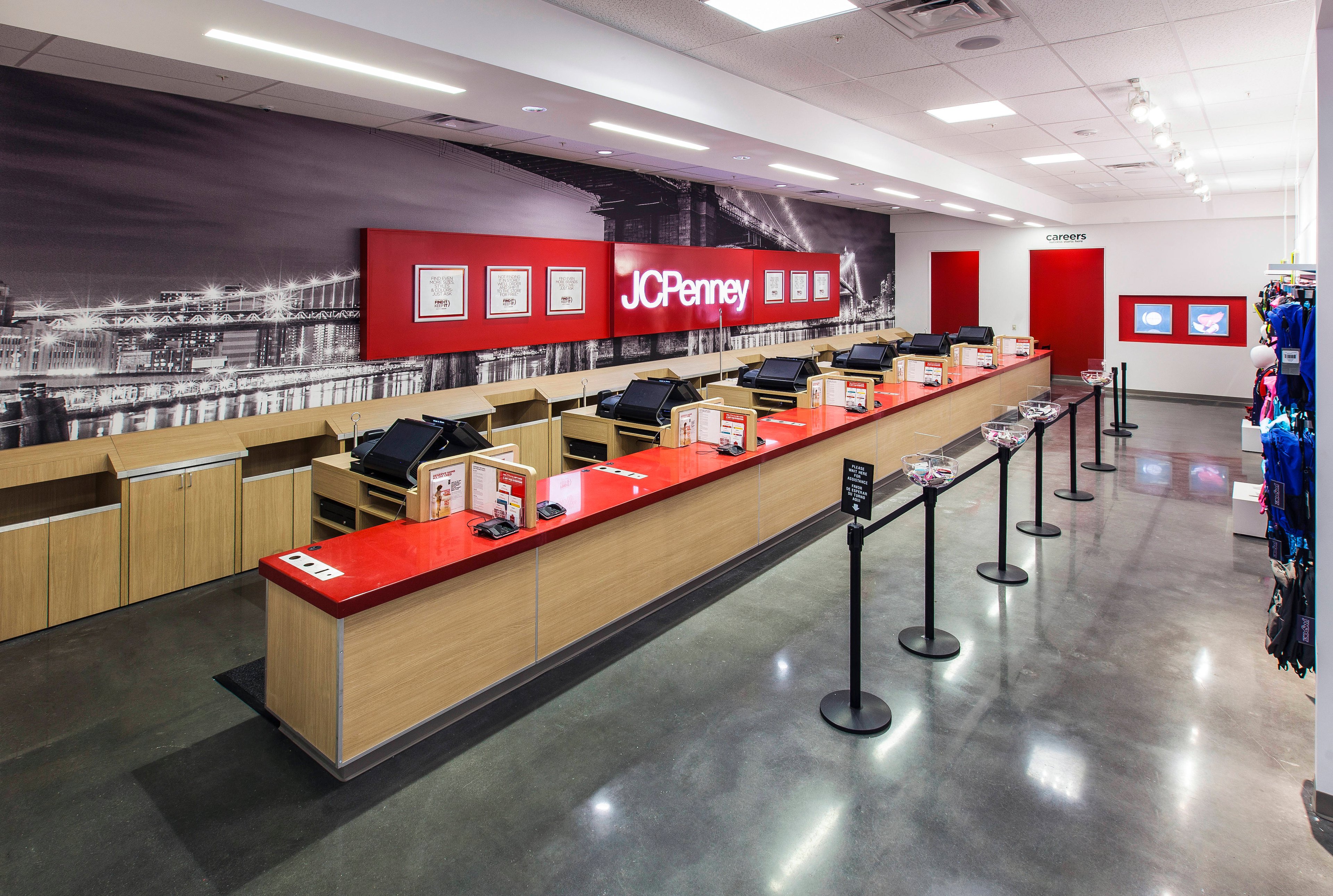 The interior of a JCPenney store.