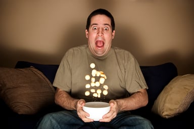 Movie watcher getting a fright