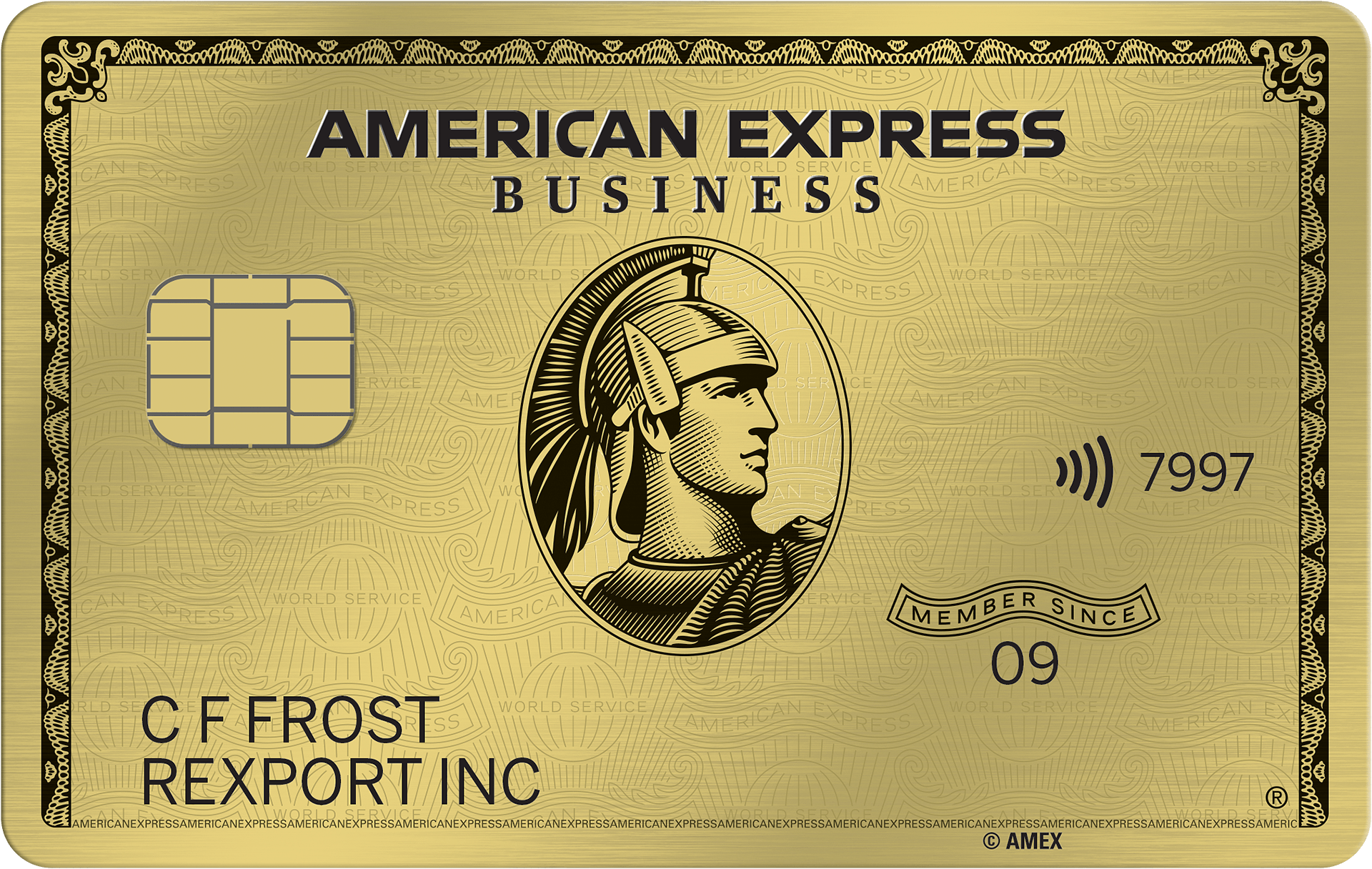 Sample AmEx Gold Card