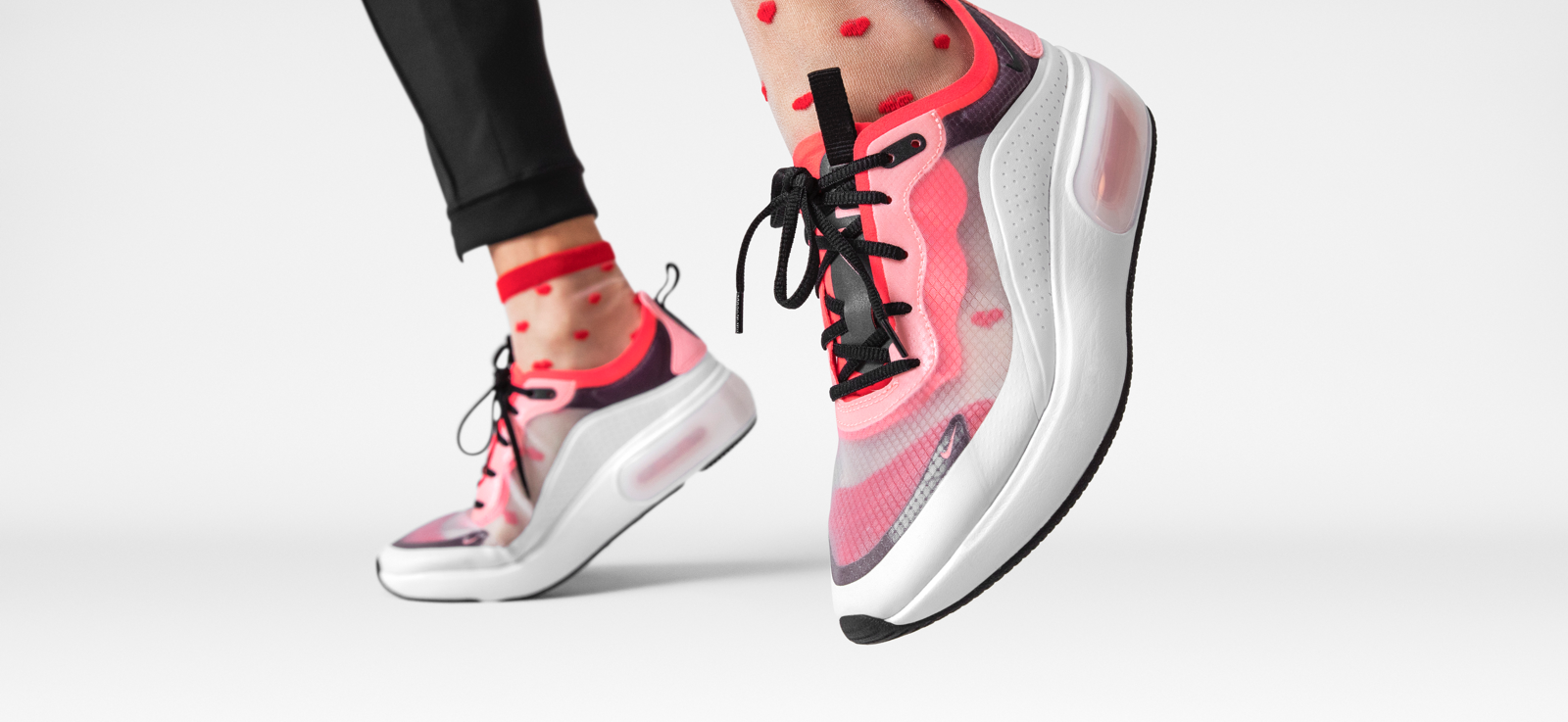 A pair of Nike sneakers.