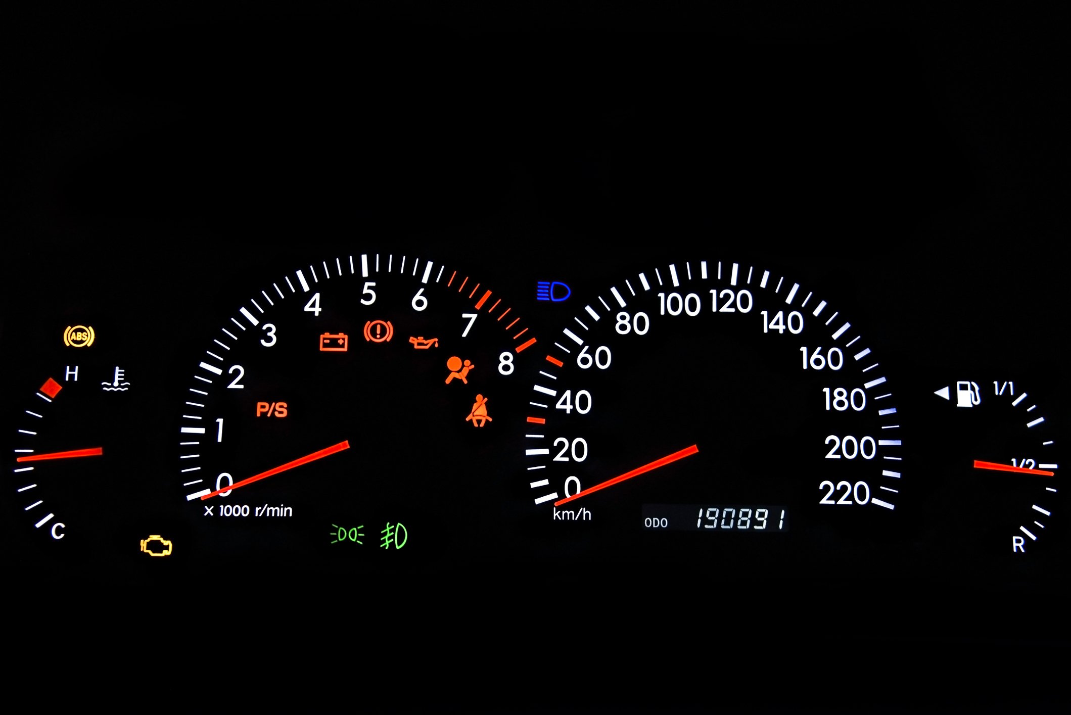 Speedometer and tachometer