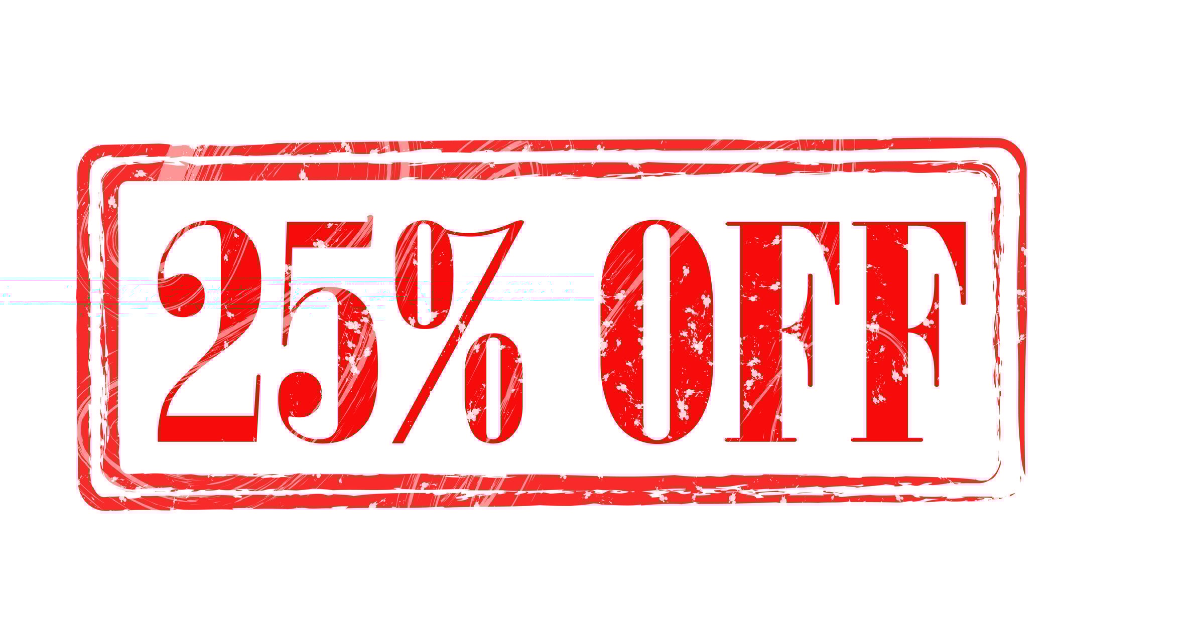A 25% Off sign.