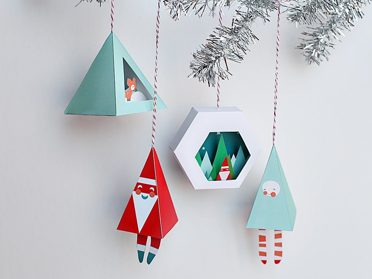 Some printable Christmas ornaments from Etsy.