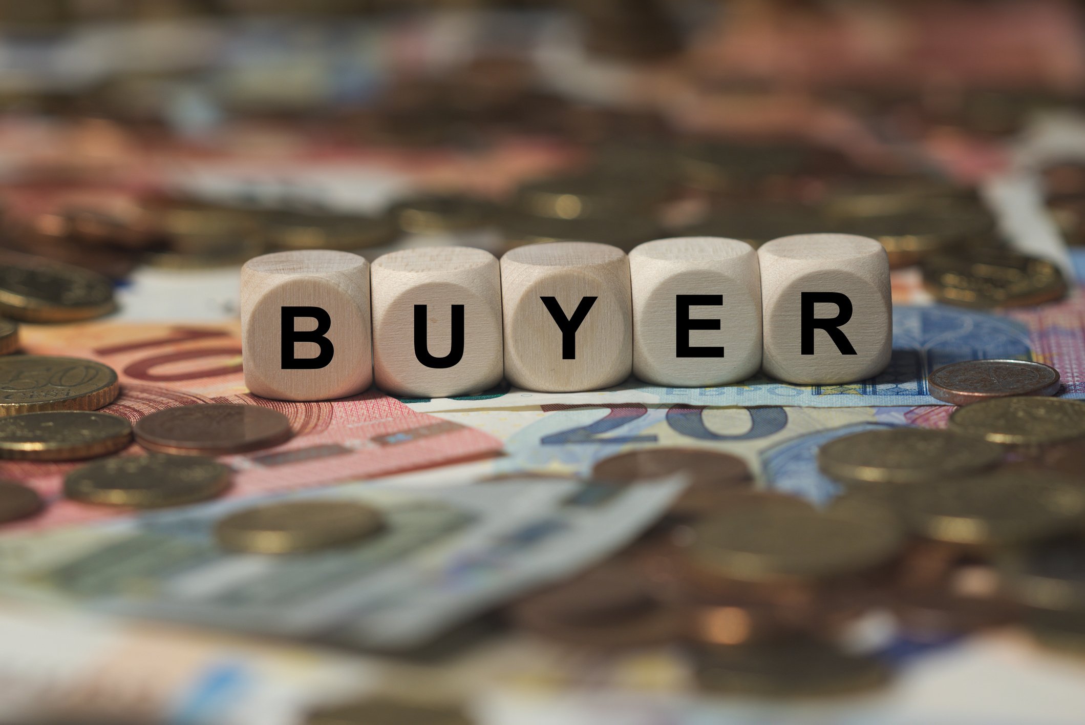 Buyer spelled out with blocks