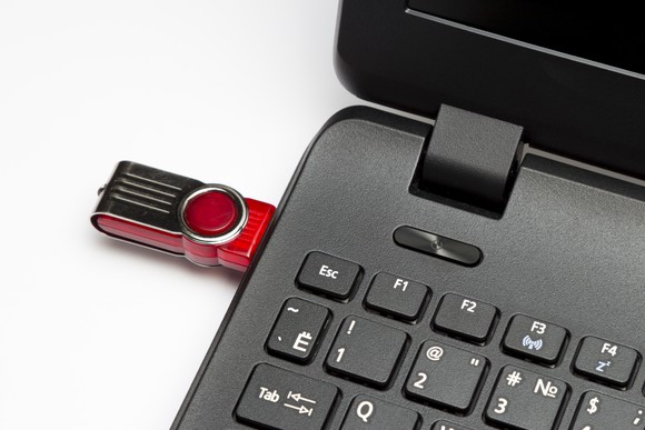 Thumb drive in laptop