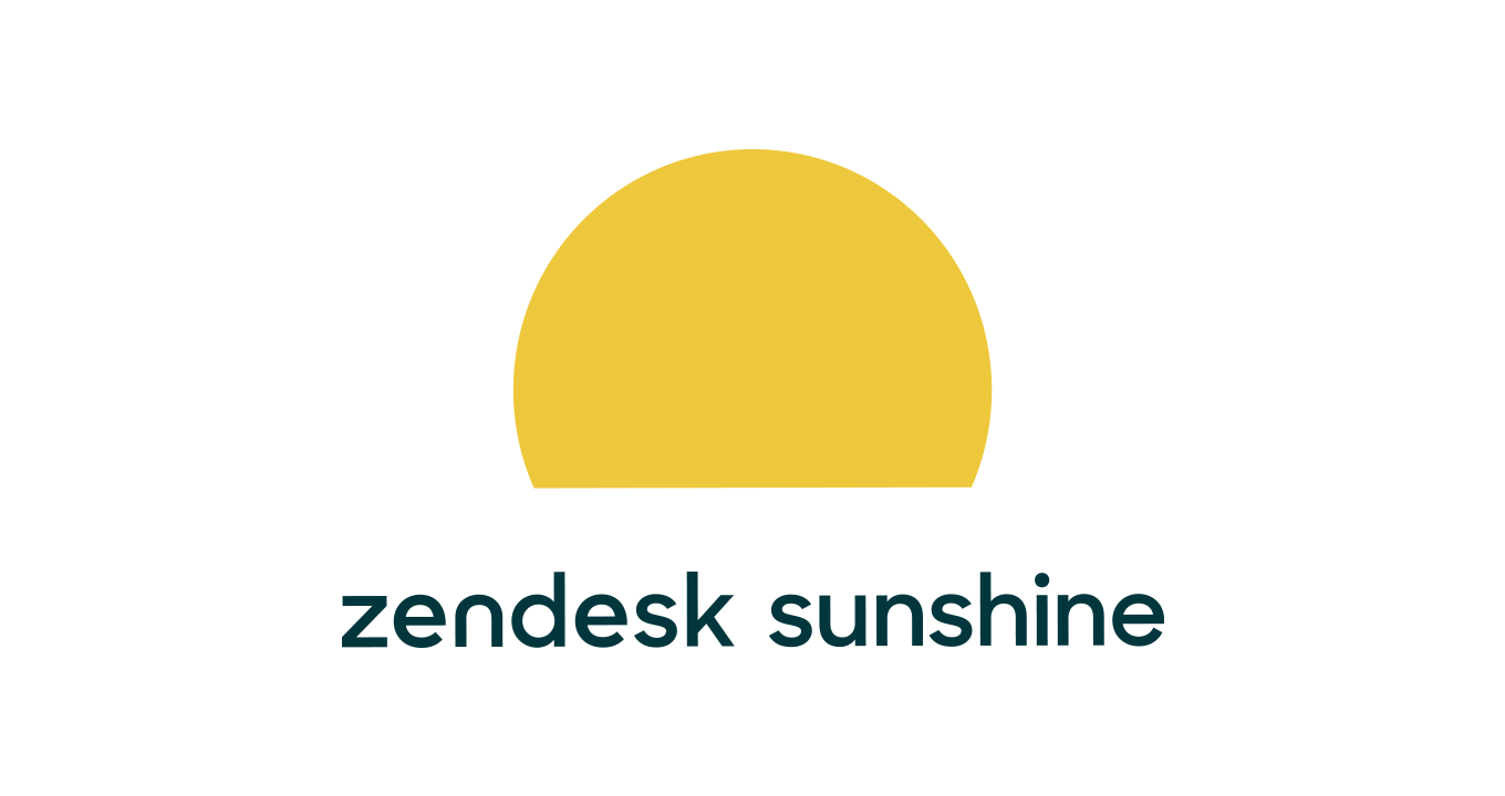 A rising sun with the words zendesk sunshine featured underneath