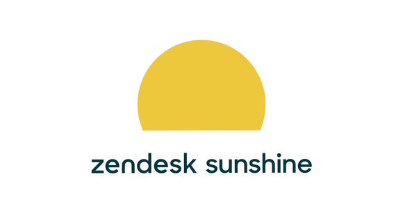 A rising sun with the words zendesk sunshine featured underneath