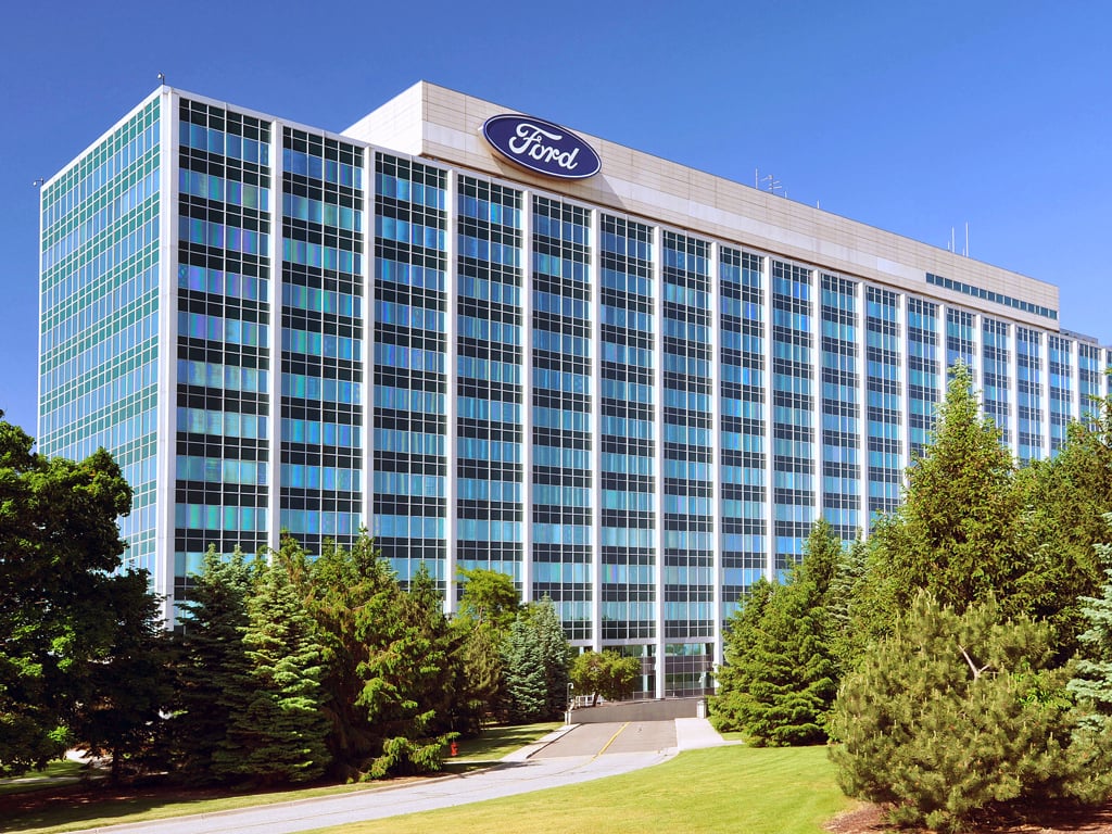 Ford Motor Company's world headquarters building in Dearborn, Michigan. 