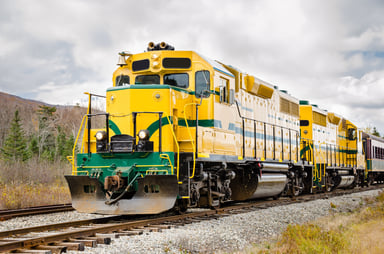 Yellow and Green Diesel Locomotive
