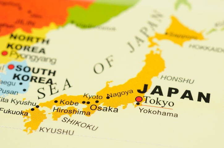 A map of Japan.