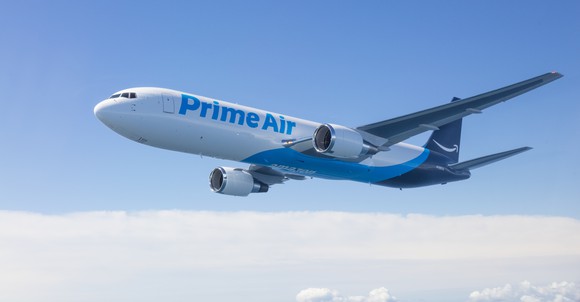 Amazon Air plane in flight