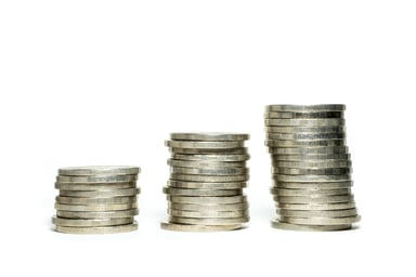 3 stacks of coins