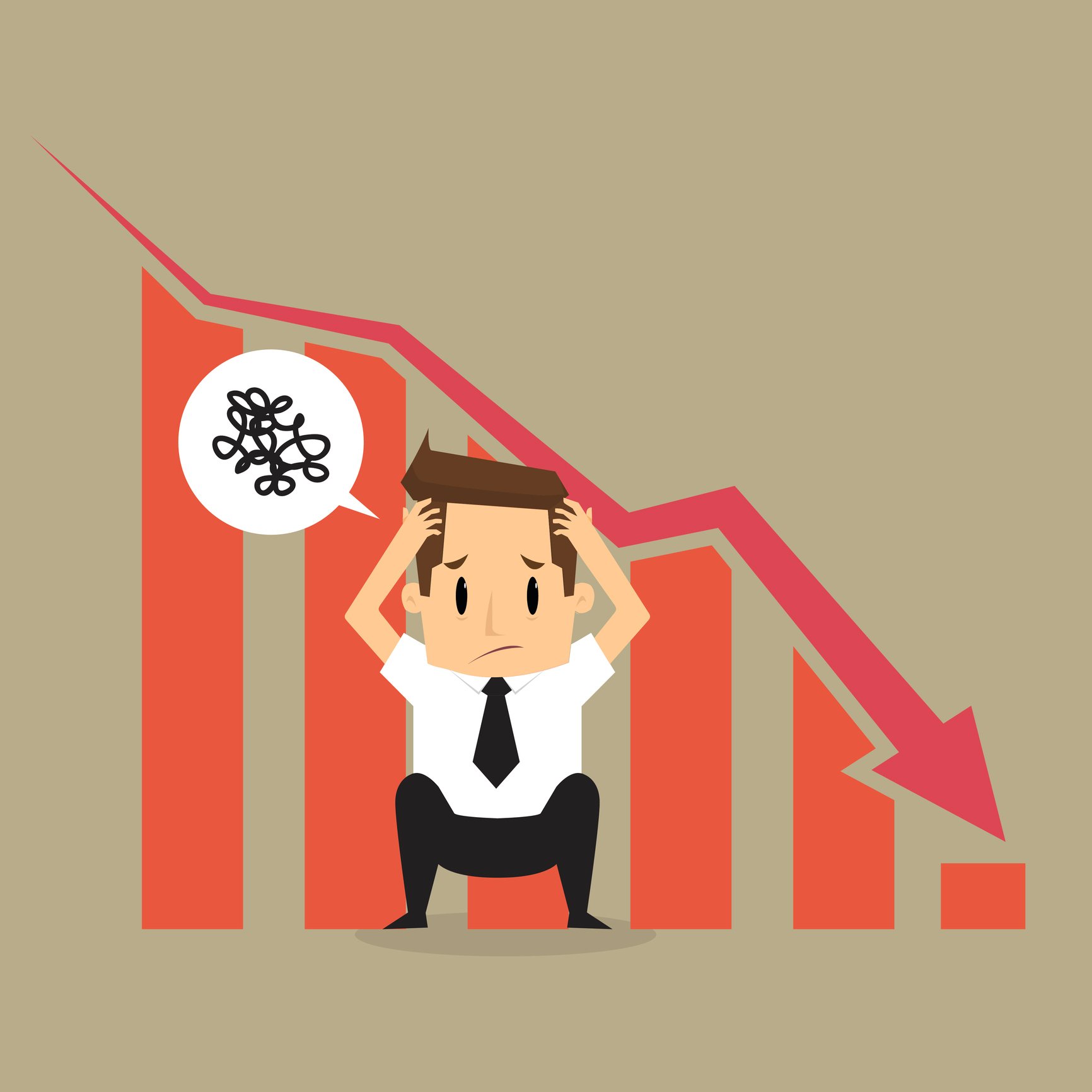 market crash stock broker cartoon