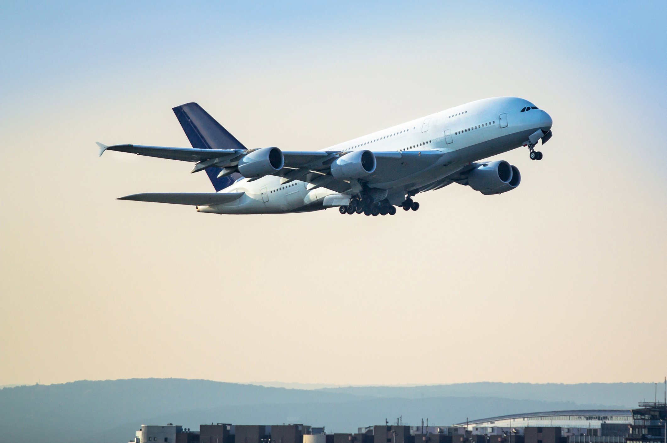 An Airbus A380 in flight. 